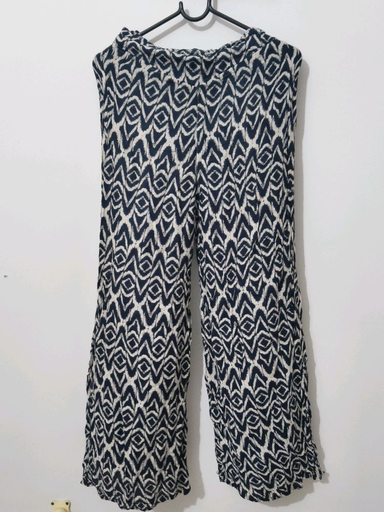 Printed Black & White Palazzo Pants