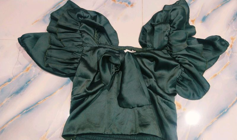 Dark Green Top For Party