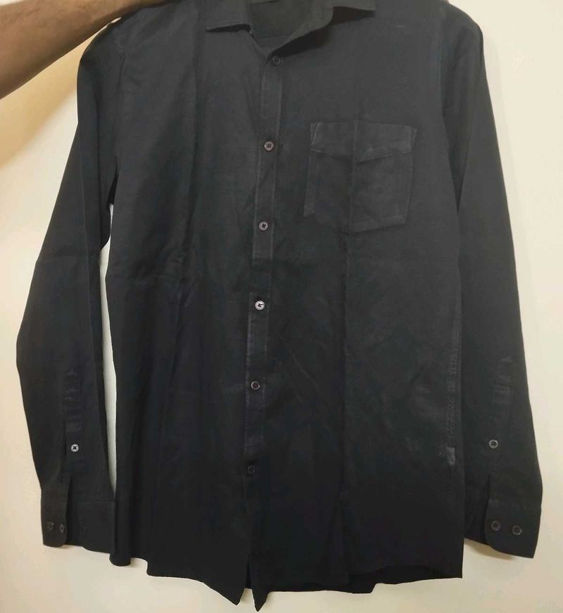 solid black party shirt