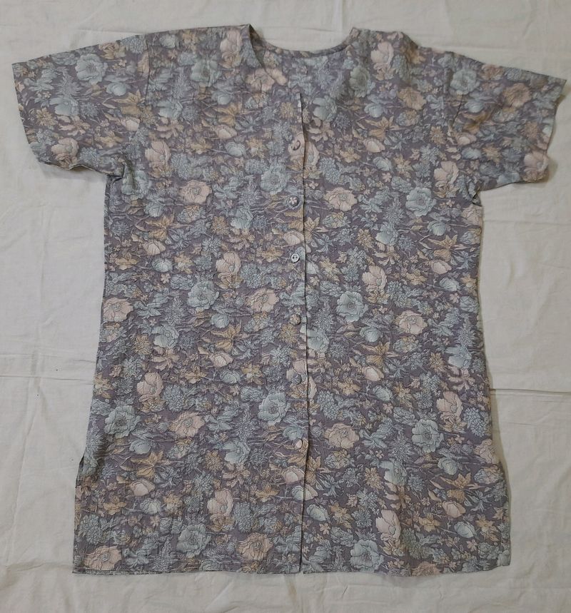 Women Lavender Top Cum Shirt