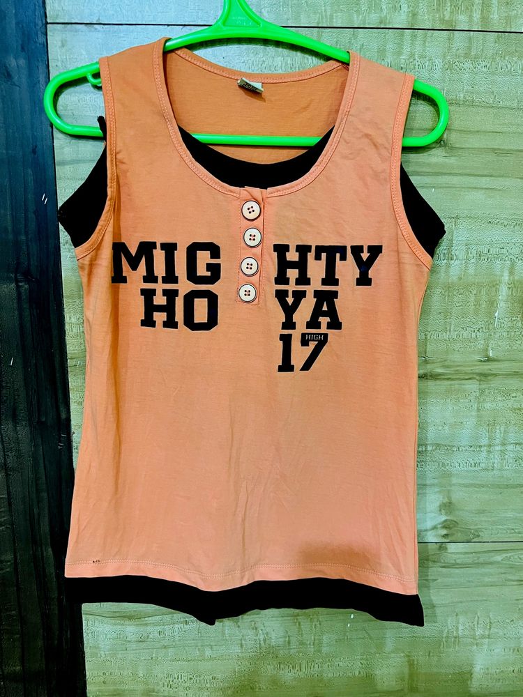 Sleeveless Orange T-shirt