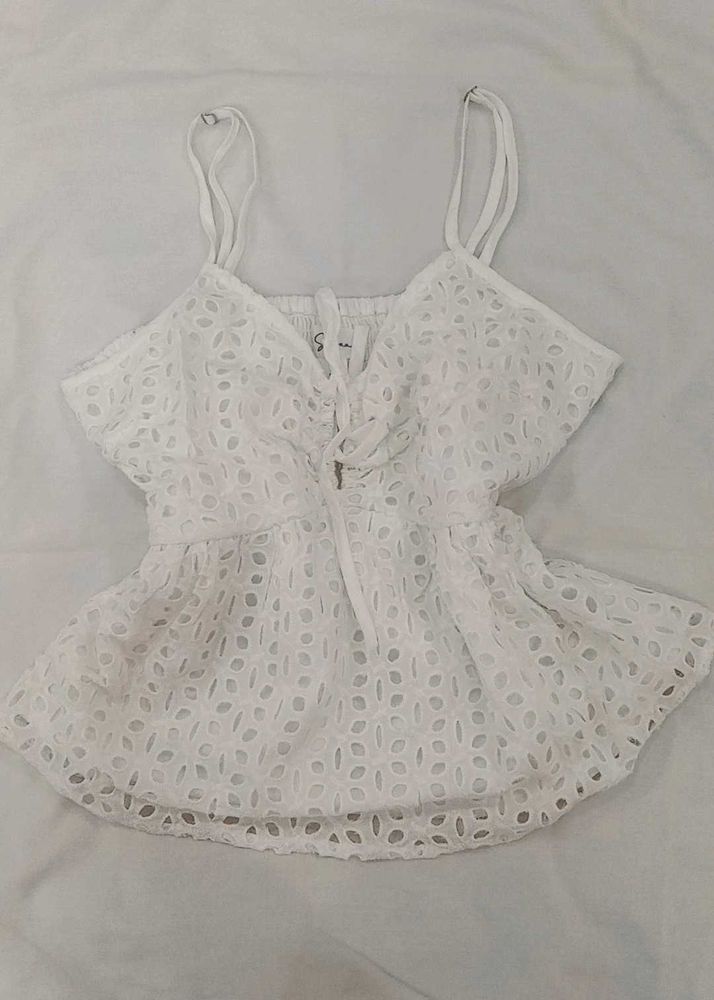 White Babydoll Cute Top🤍💘