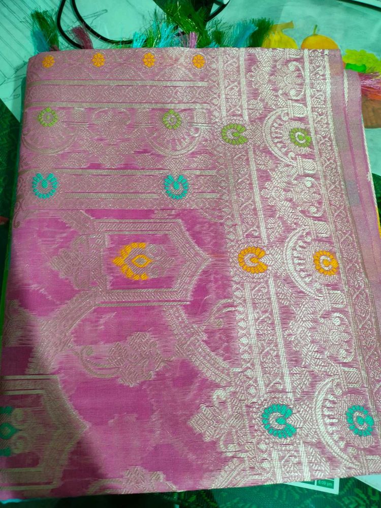 New Banarasi Soft Cotton Linen Saree