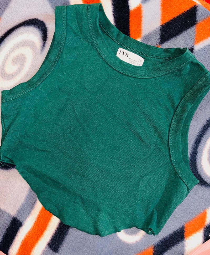 Green Mini Crop Top