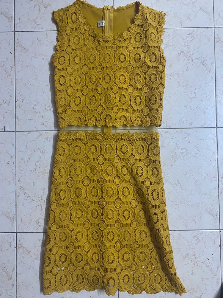 Yellow Waist Cut out Dress💛