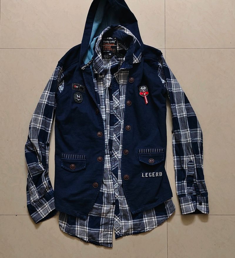 Men SHIRT HODDIE LIKE NEW - M/L