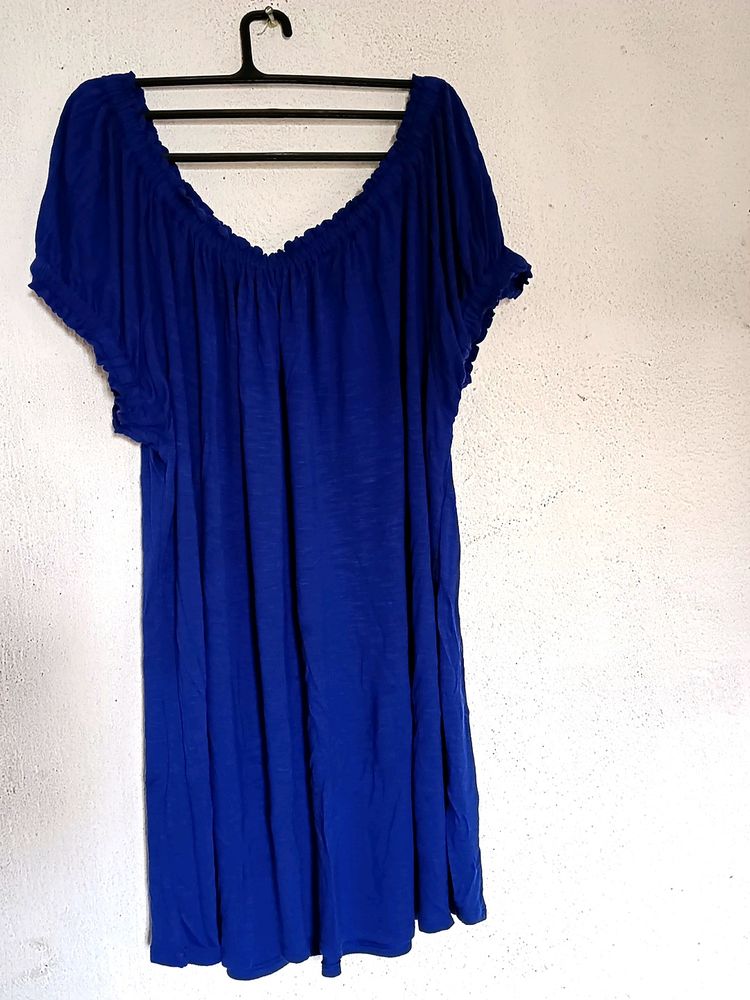 Blue Off Shoulder Dress