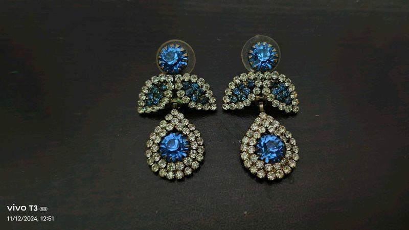 Blue and silver earrings