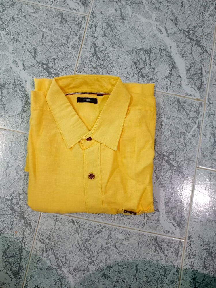 Diesel Mens Shirt XL Size Yellow Color Shirts