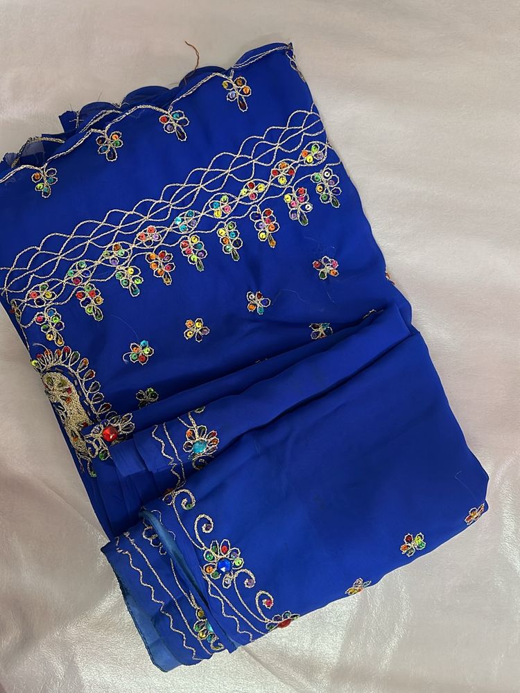 Beautiful Blue Fancy Saree