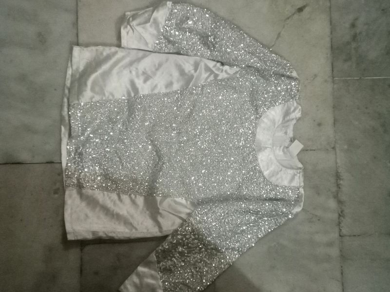 White Glitter Top