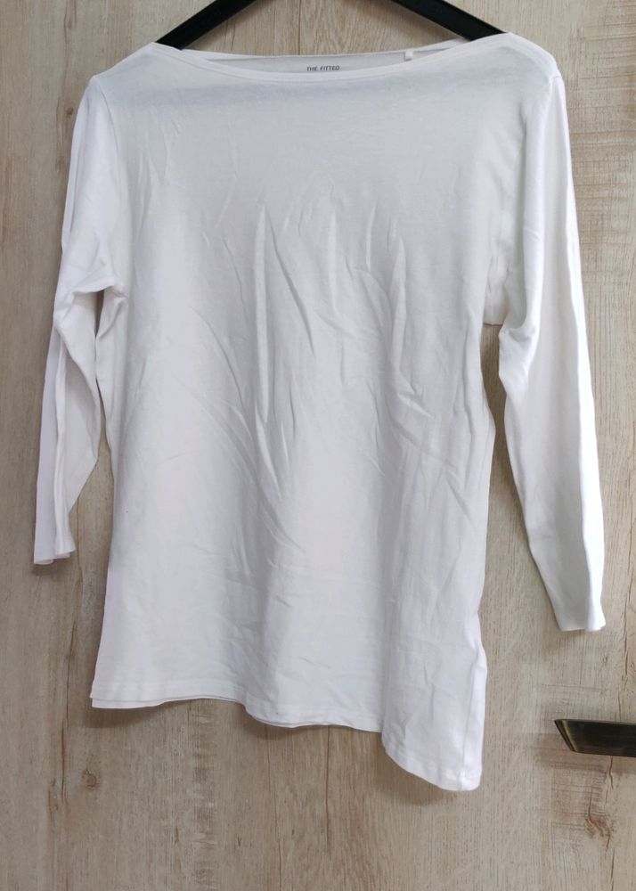 CUTE FITTED SLASH NECK T SHIRT