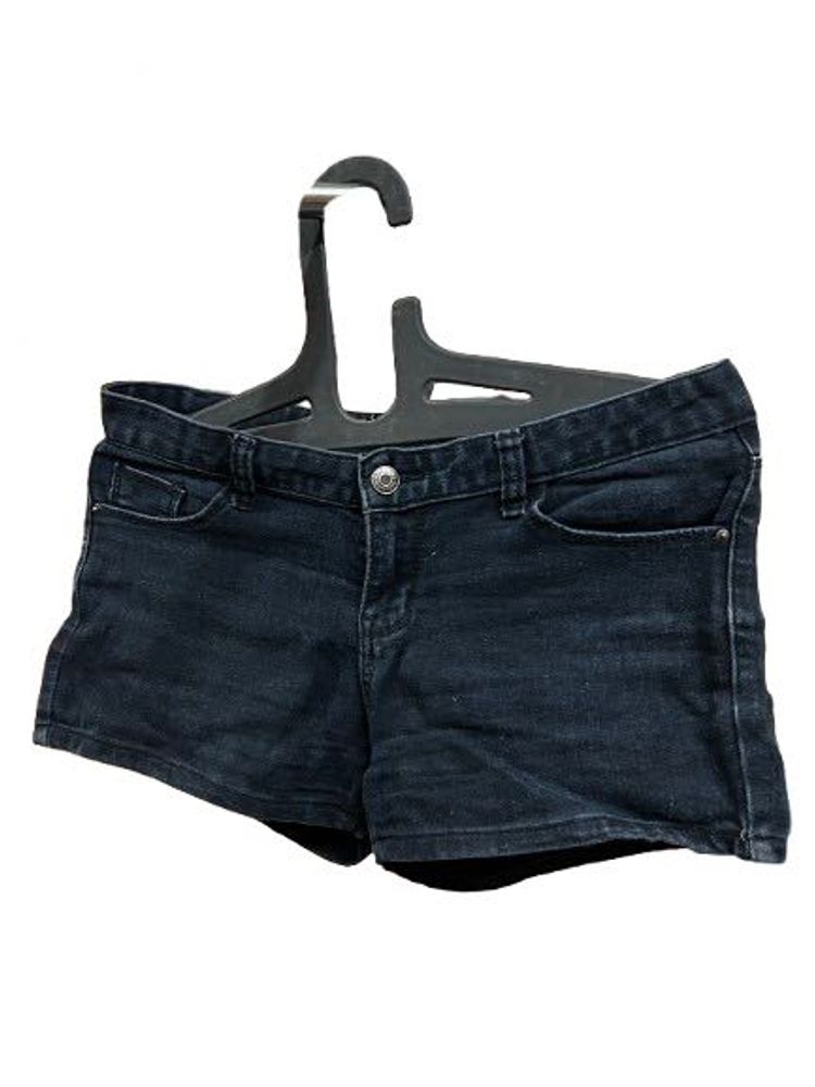 Solid Women Black Denim Shorts