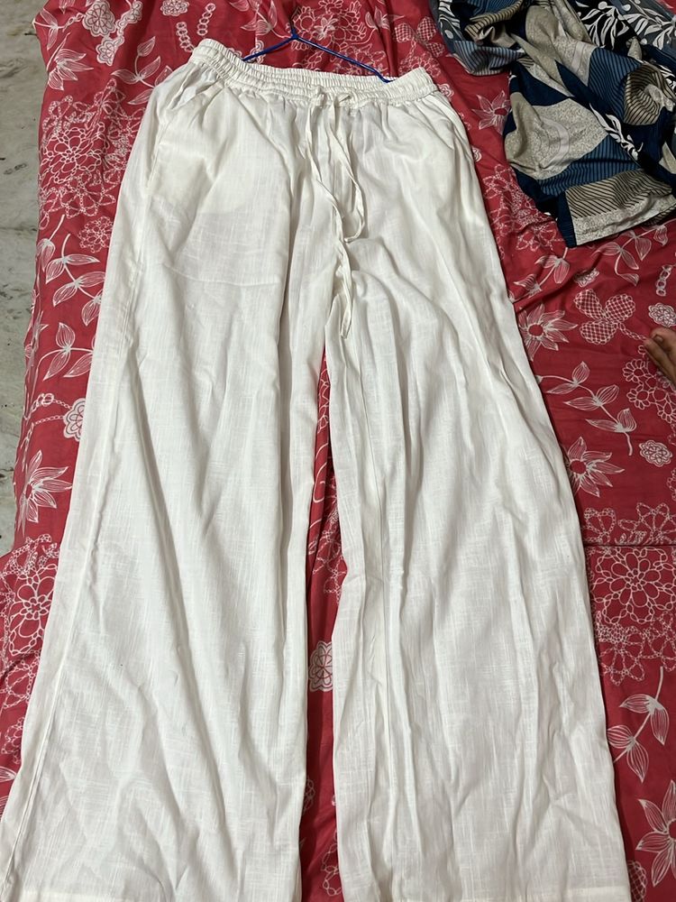 Cotton White Linen Pant