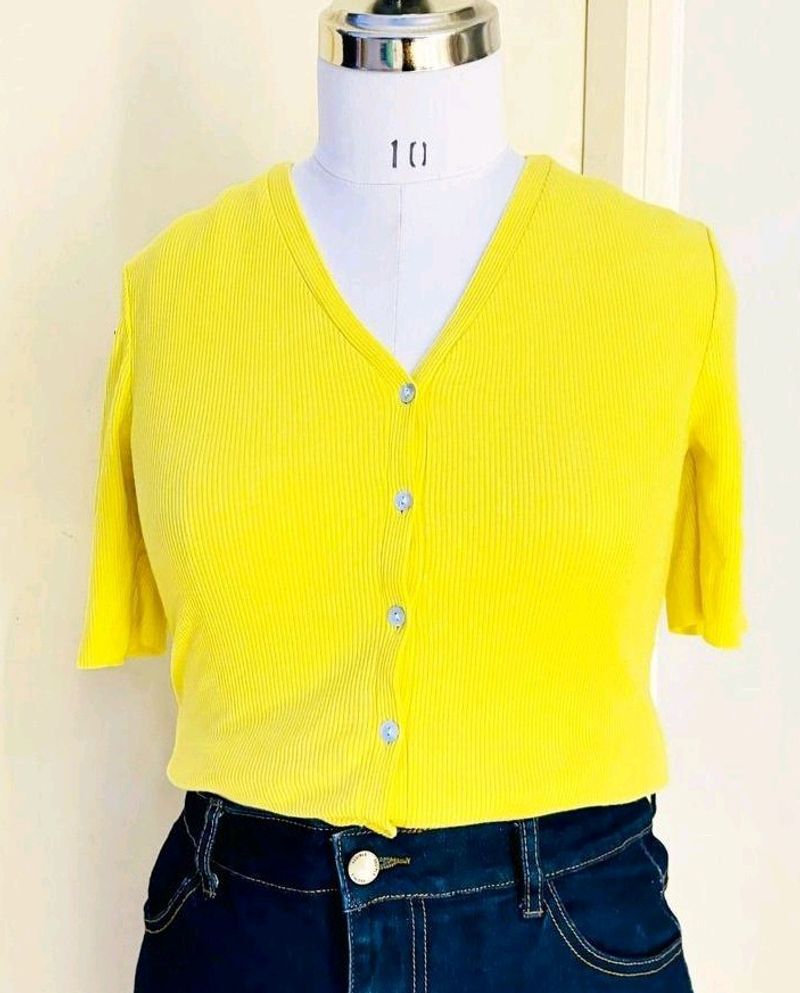 Yellow Knitted Tops