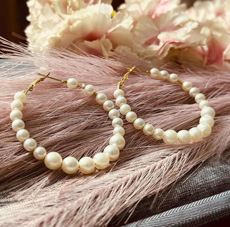 Pearl Hoop Earrings