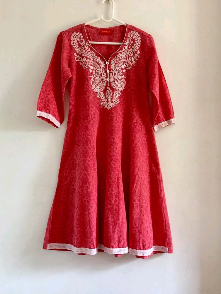 ❣️ Embroidered Red Kurta ❣️