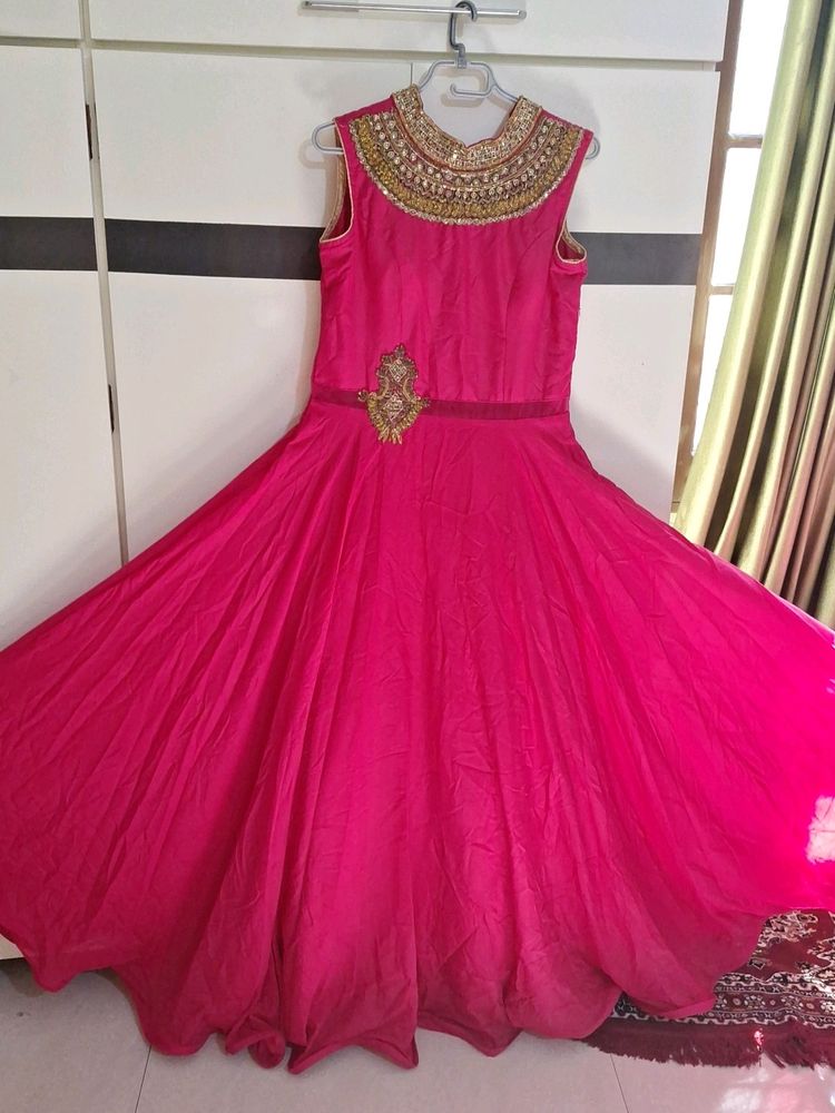 Totally Unused Gown Of Rani Color Cotton