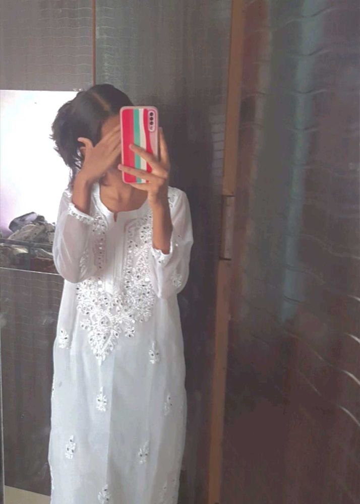 White Chikankari Kurta