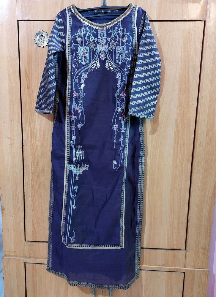 Women Purple Embellished Kurta