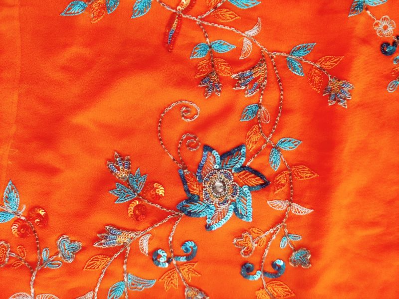 Beautiful Orange Saree 😍🧡