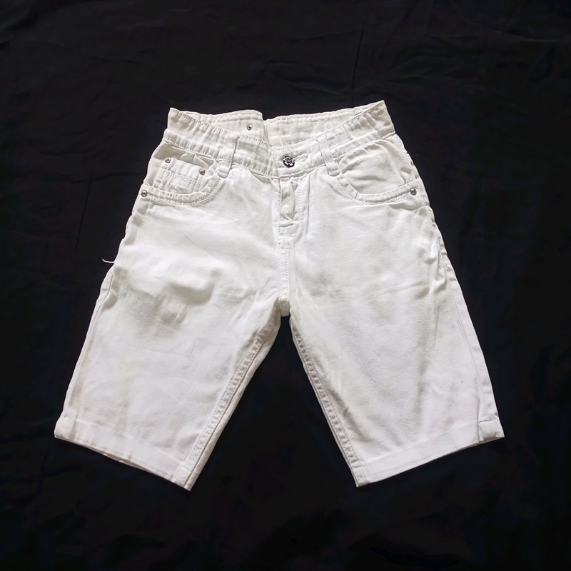 White Denim Shorts