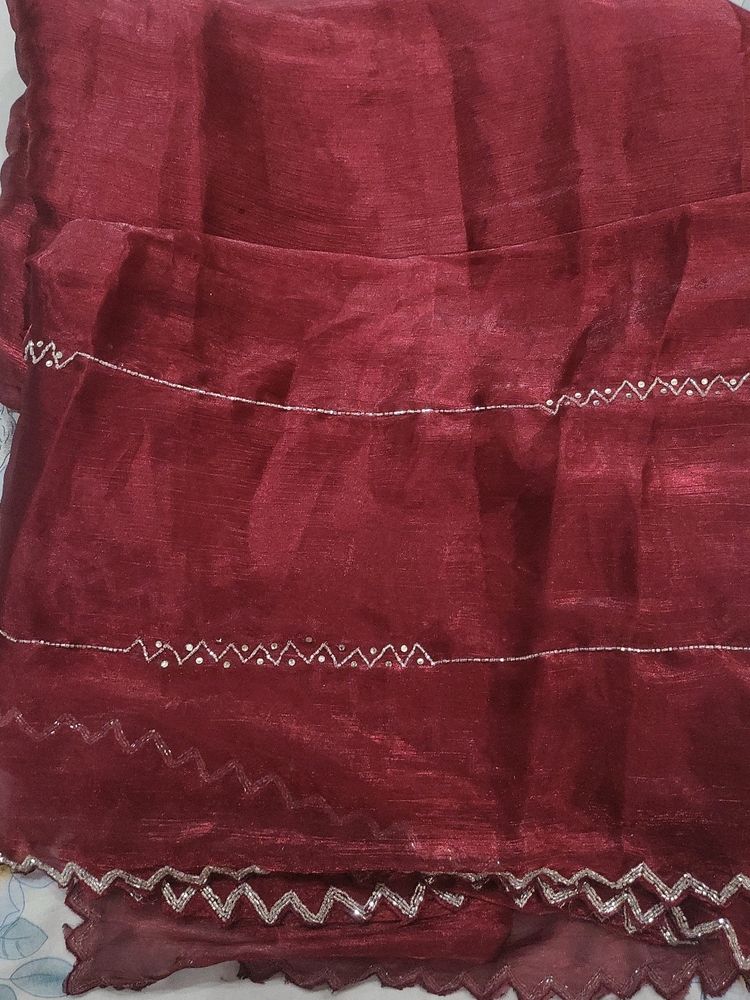 Jimmy Choo Saree With Cut Work