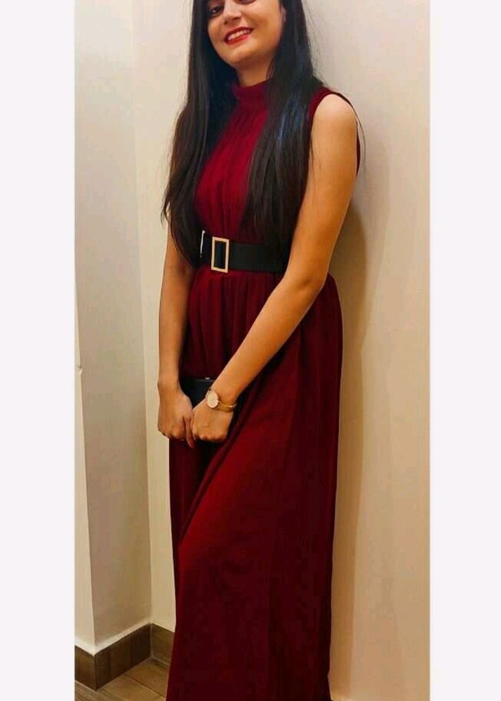 Branded Maroon Maxi Dress