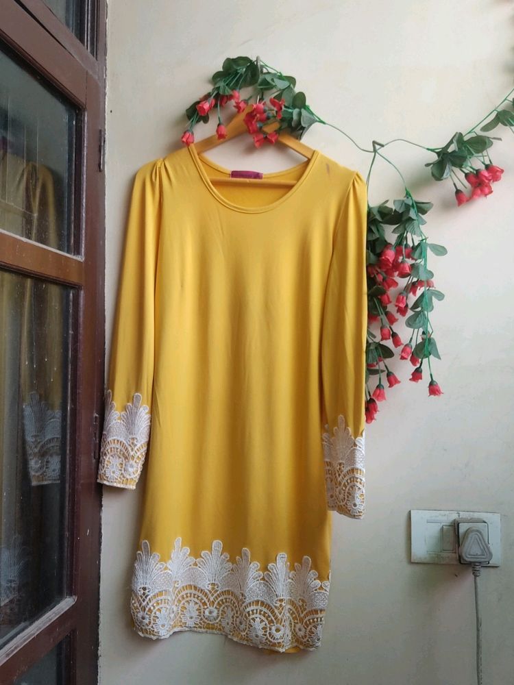 Beautiful Yellow Embroidered Dress