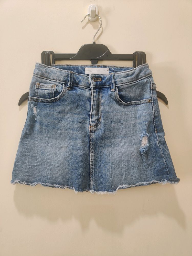 Smart Denim Skirt For 6 Yrs Old Girls