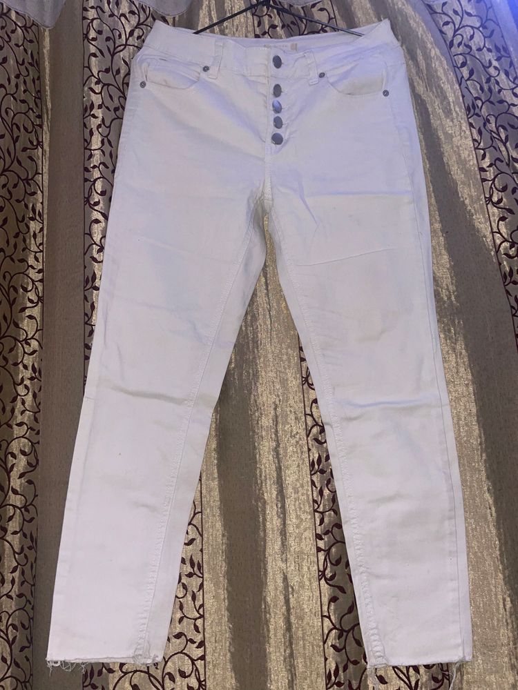 White Straight Jeans For Womens