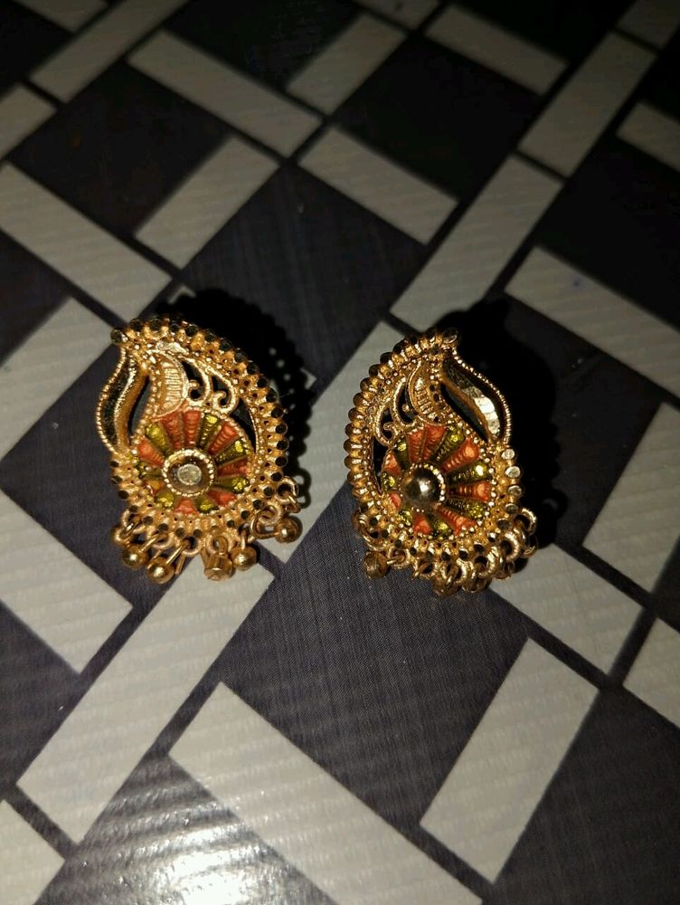 Golden Earrings 2 Pairs