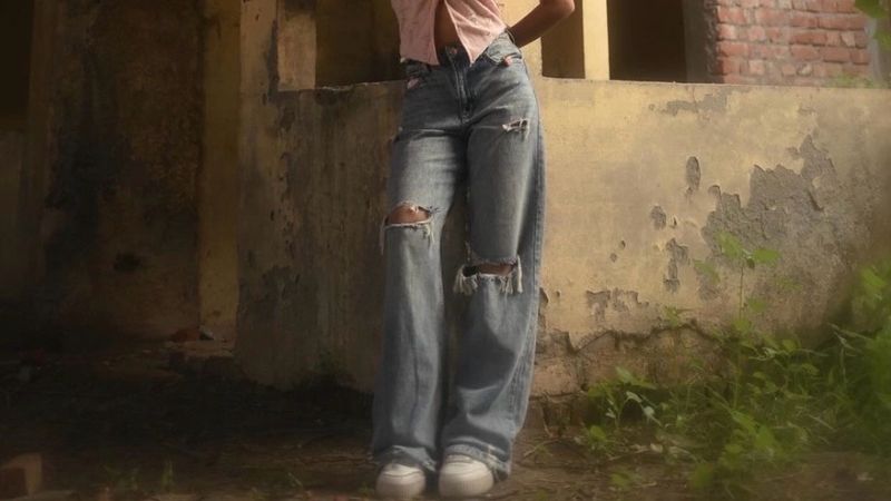 Ripped Wide Leg Jeans