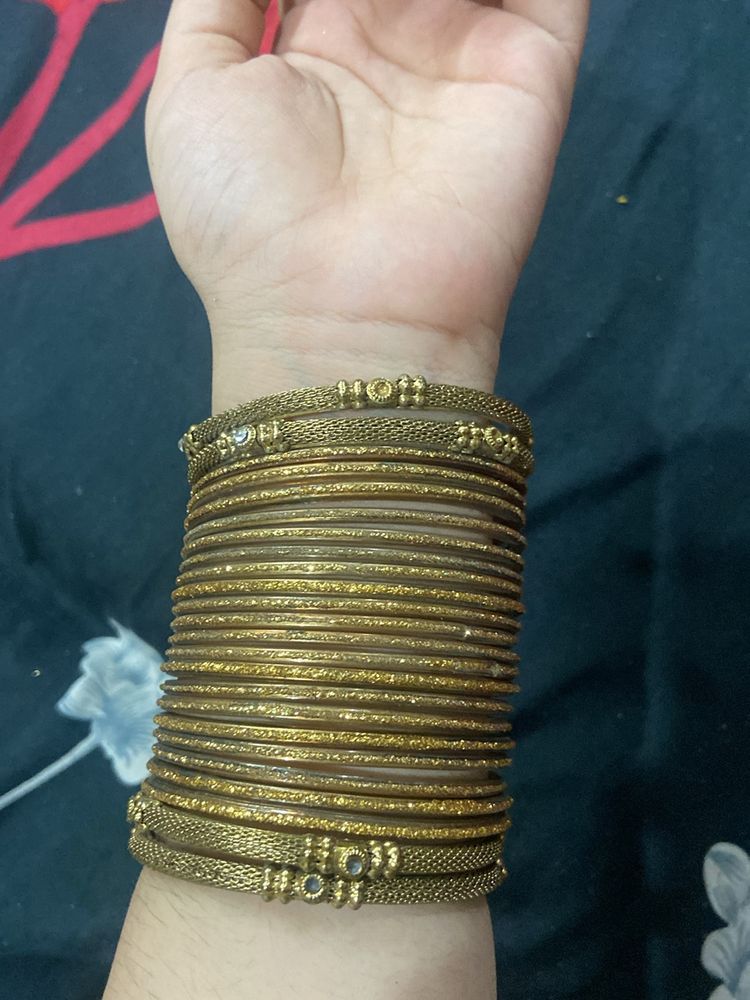 20 Copper Bangle With 4 Kadas