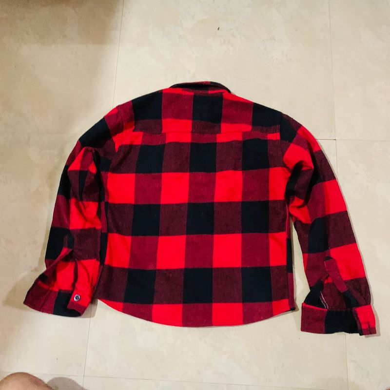 COTTON RED SHIRT OVERSIZED