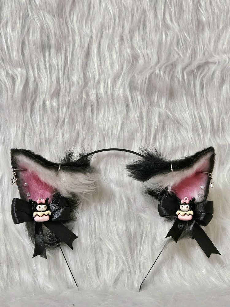 Cupcake Kuromi Cat Ears 🖤🎀✨️