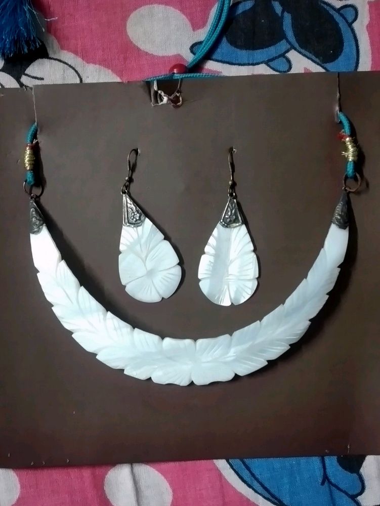 Shell Necklace and Earrings