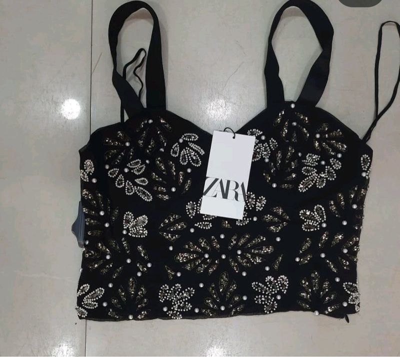 Zara Handwork Bustier Top