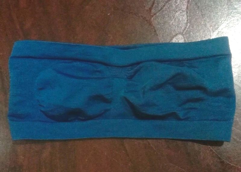 2 Pieces Blue Non Padded Tube Bra