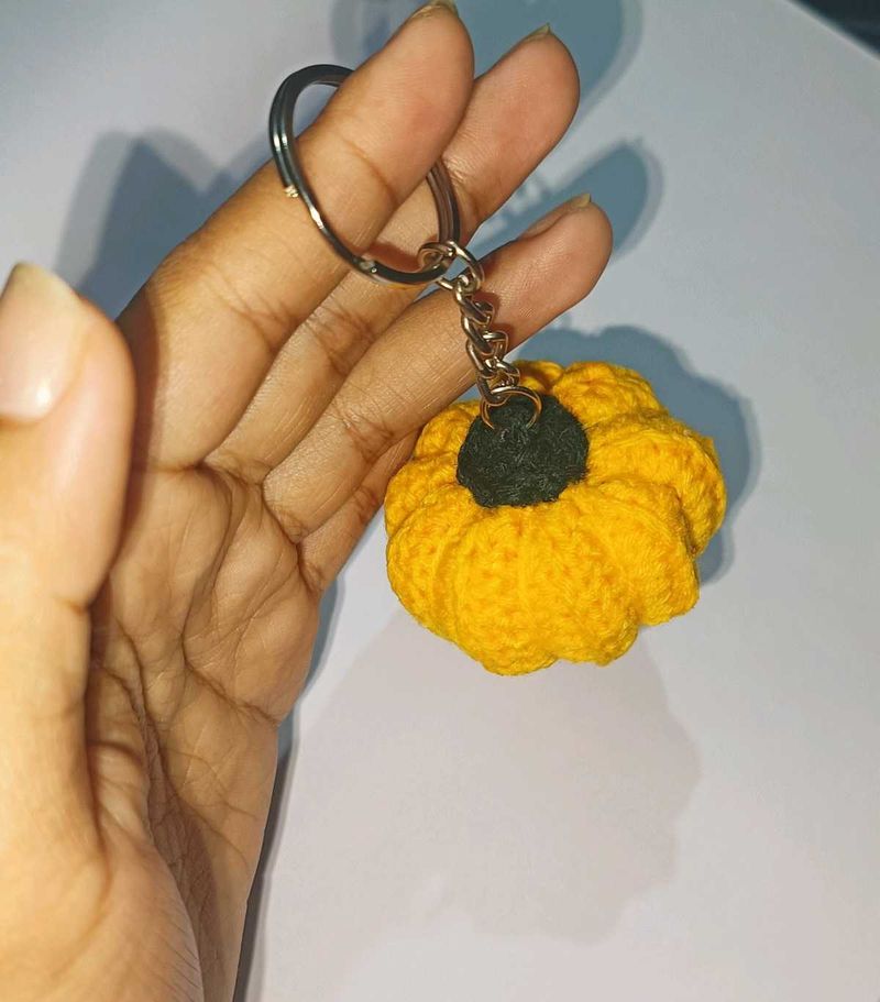 Crochet Pumpkin Keychain