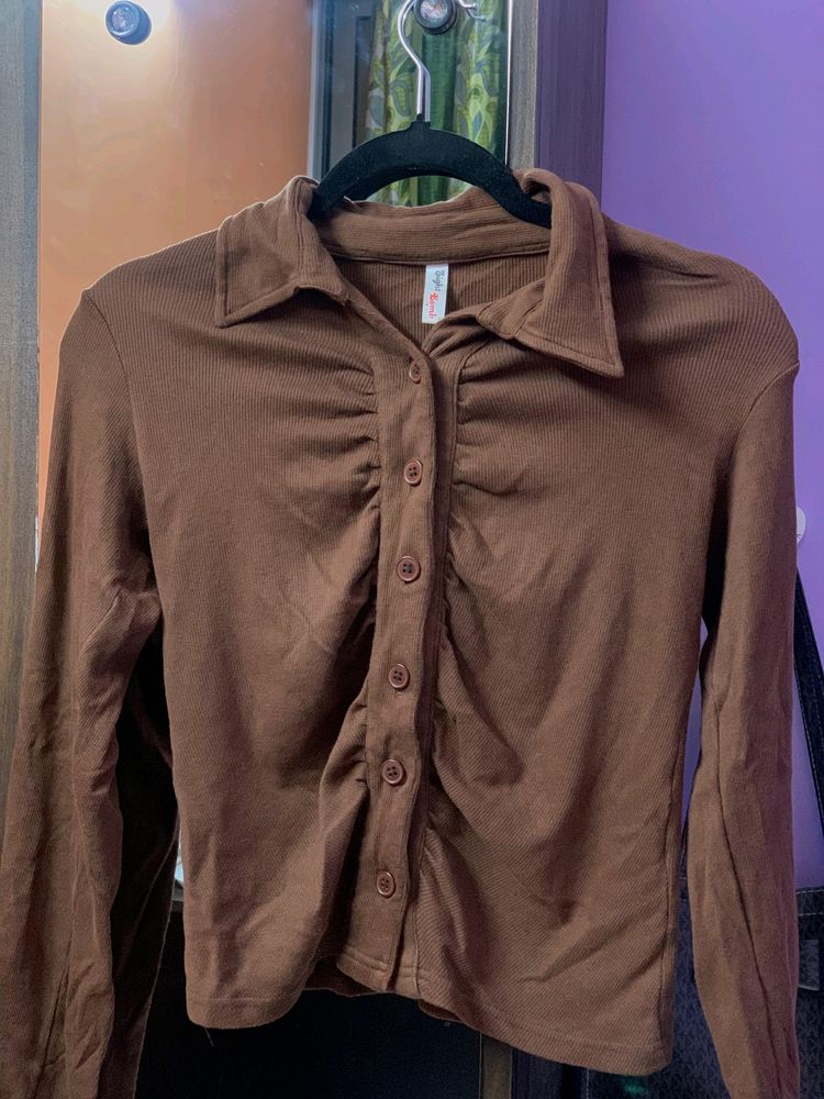 Brown Full Sleeves Top