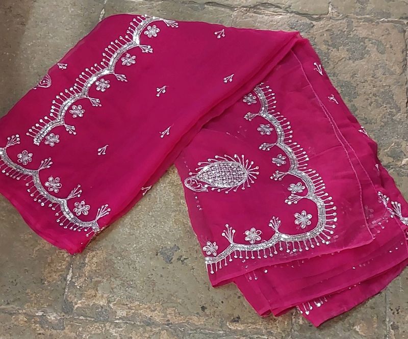 Rani Pink Darbari Saree