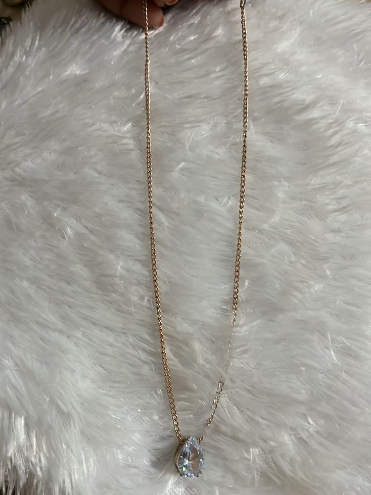 Drop Diamond Rose Gold Neckchain