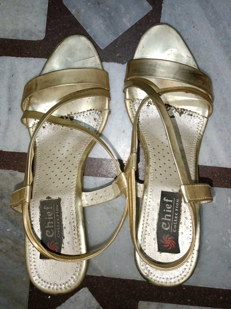 Golden Girlish Heels