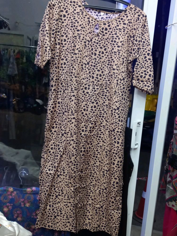 Cheetah Print Slit Kurta