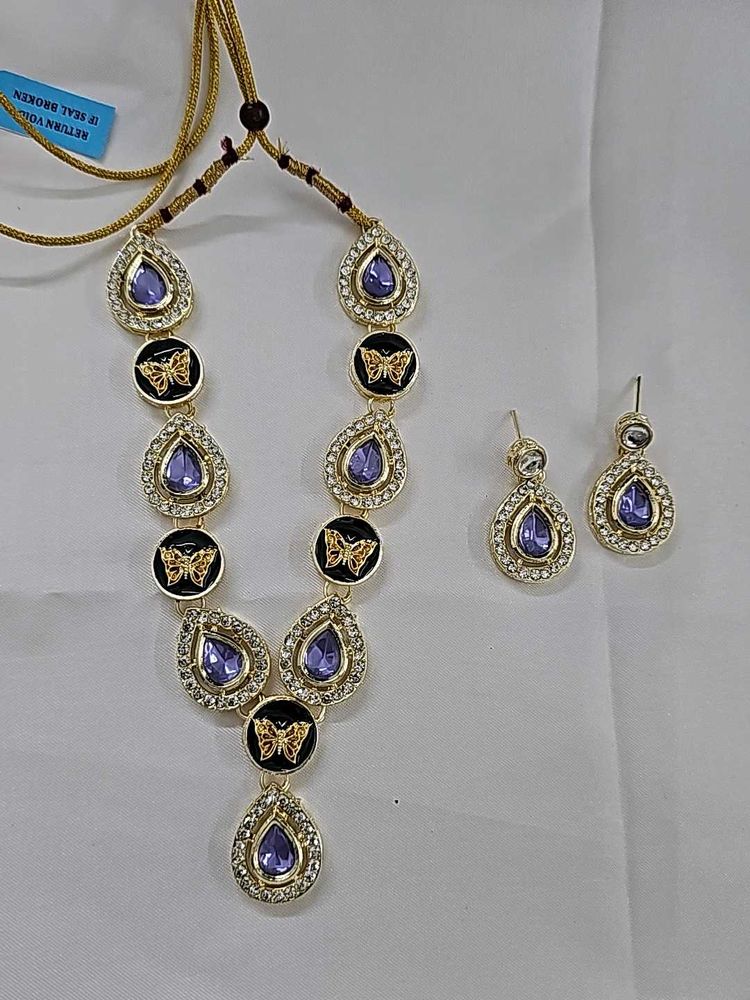 V Shape Kundan Necklace