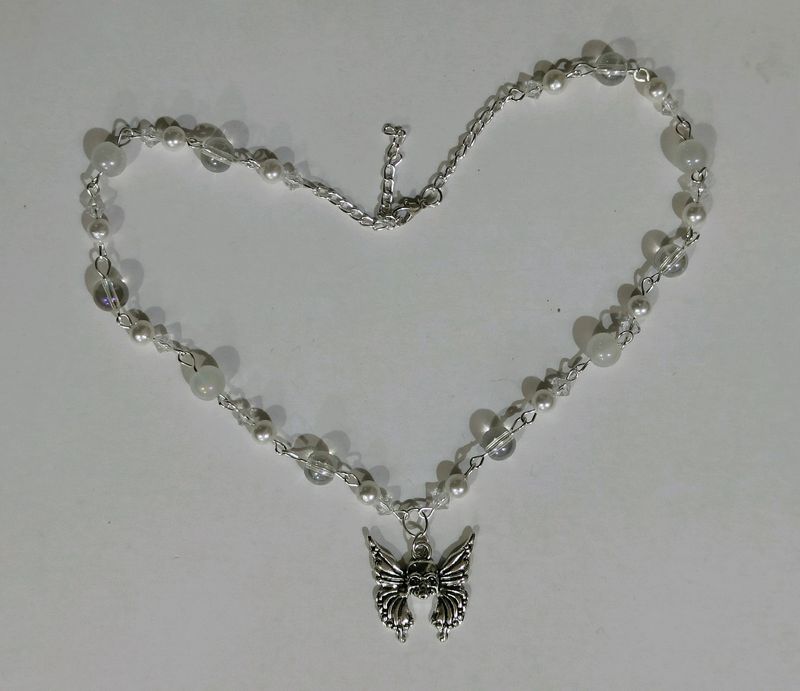 Gothic Skull Butterfly Fairycore Necklace