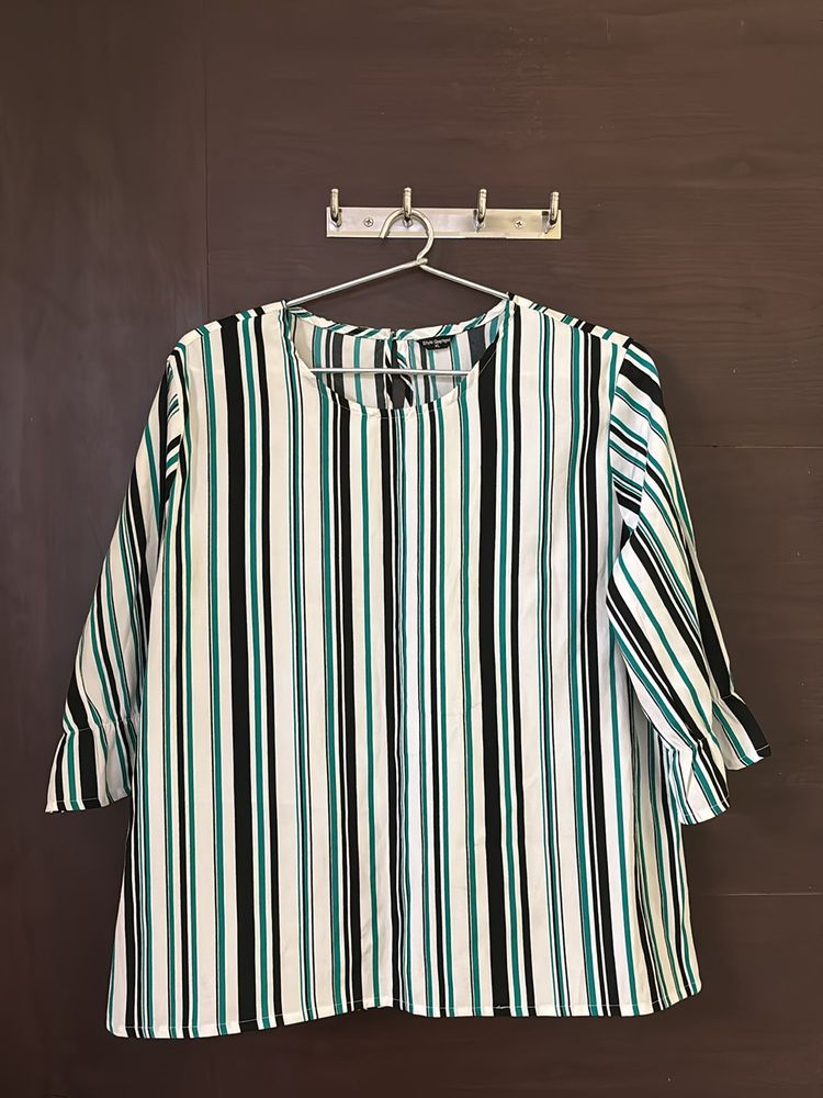 A Multi-coloured striped top.