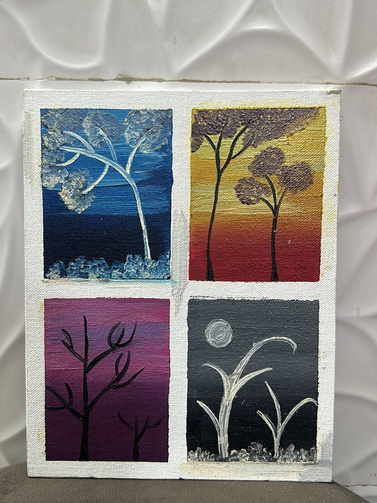 4 Seasons In One Frame Painting