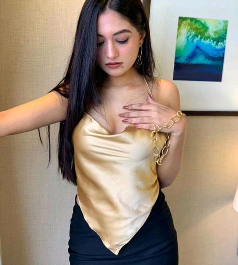 Women's Gold Backless Top